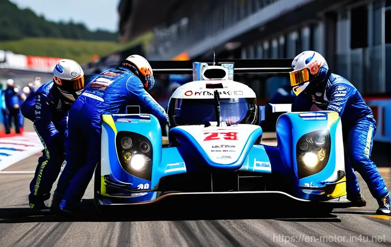 르망 24시 역사 - **"A futuristic Le Mans Hypercar, sleek and aggressively designed, races through the Mulsanne Straig...