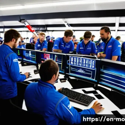 Home 13 모터스포츠의 경제적 영향 - **Prompt:** A dynamic, wide-angle shot capturing the bustling atmosphere of a Formula 1 or NASCAR pi...