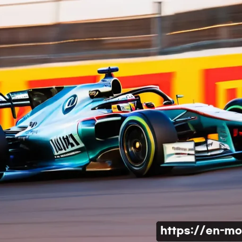 모터스포츠 사진 촬영 팁 - A high-speed motorsport scene capturing a sleek race car zooming through a sharp corner on a profess...