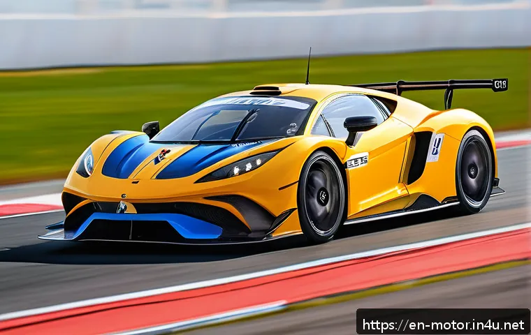 모터스포츠 용어 사전 - A high-speed racing car expertly navigating a sharp corner on a professional race track, showcasing ...